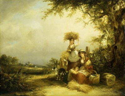 Las espigadoras - Shirley, Hants de William Snr. Shayer