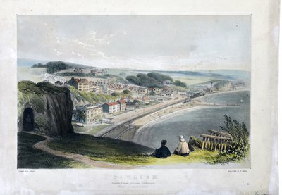 Dawlish c1845 (litografía coloreada a mano sobre papel) de William Spreat