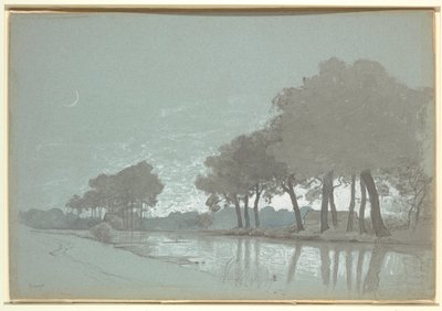 Escena de canal cerca de Brujas, Bélgica de William Stanley Haseltine