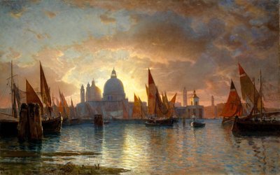 Santa Maria della Salute, Atardecer, 1870-85 de William Stanley Haseltine