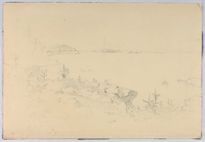 Estudio de paisaje marino. Islas Porcupine, Bar Harbor, ME de William Stanley Haseltine