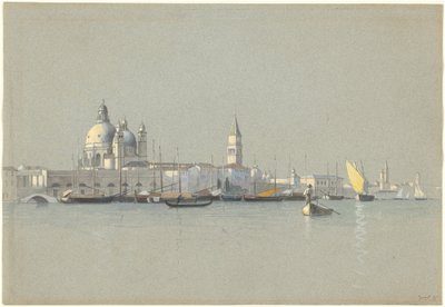 Vista a través del canal Giudecca hacia la Salute y el Campanile de San Marco de William Stanley Haseltine