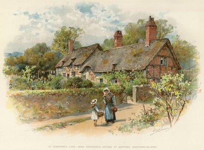 Casa de campo de Anne Hathaway en Shottery (litografía en color) de William Stephen Coleman