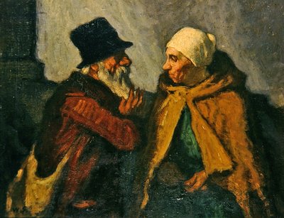 Pareja de ancianos conversando de William Strang