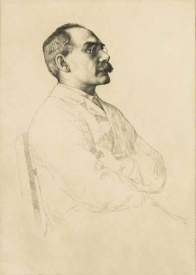 Retrato de Rudyard Kipling 1865-1936 de William Strang