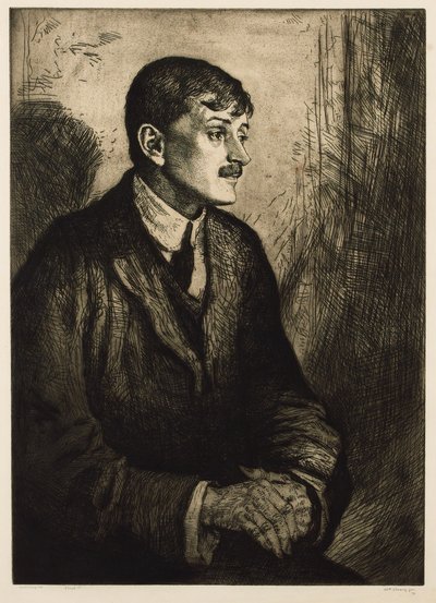 Retrato del poeta John Masefield 1878-1967 de William Strang