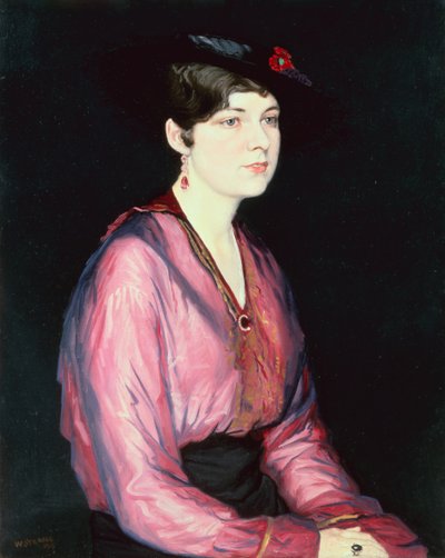 La blusa rosa, retrato de Sylvia Parsons de William Strang