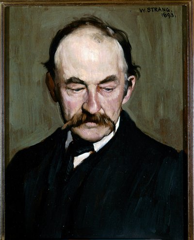 Thomas HARDY , Retrato 1893 (óleo sobre tabla) de William Strang