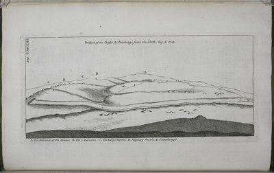 Stonehenge, un templo restaurado para los druidas británicos: Perspectiva del Cursus y Stonehenge, desde el norte de William Stukeley