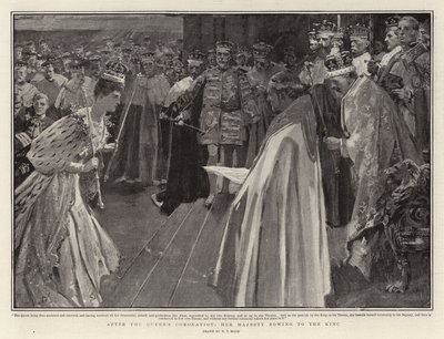 Después de la coronación de la Reina, Su Majestad inclinándose ante el Rey de William T. Maud