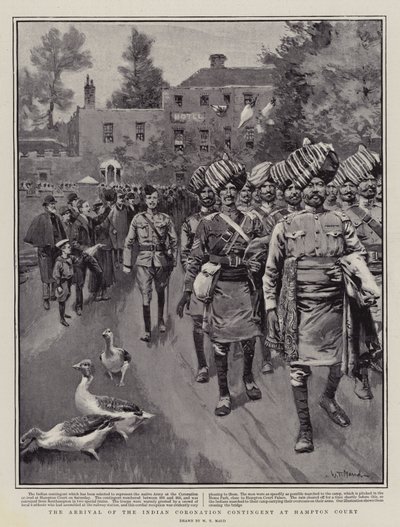La Llegada del Contingente de la Coronación India en Hampton Court de William T. Maud