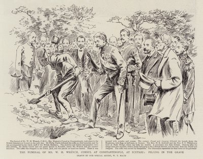 El Funeral del Sr. W H Wrench, Cónsul en Constantinopla, en Scutari, Llenando la Tumba de William T. Maud