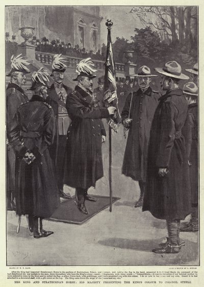 El Rey y el Caballo de Strathcona, Su Majestad presentando el Color del Rey al Coronel Steele de William T. Maud