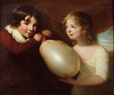 Dos niños con una vejiga de cerdo de William Tate