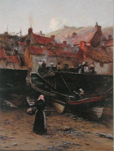 Muelle en Staithes, Yorkshire de William Teulon Blandford Fletcher