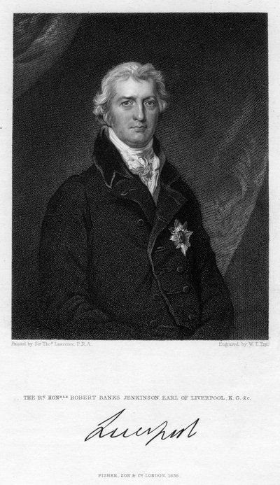 Robert Jenkinson, 2º Conde de Liverpool, político británico y Primer Ministro, 1835 de William Thomas Fry