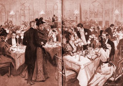 Miembros de la alta sociedad en el Hotel Waldorf de William Thomas Smedley