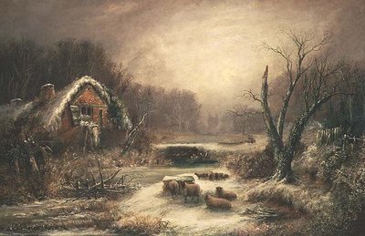 Paisaje invernal boscoso de William Thomas Such