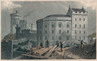 Extremo Este del Bridewell, y Casa del Gobernador de la Cárcel, Edimburgo, 1829 de William Tombleson