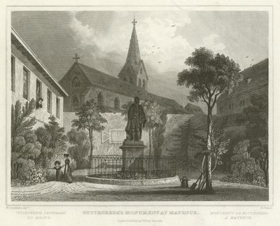 Monumento de Guttenberg en Maguncia de William Tombleson