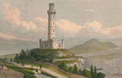 Monumento a Nelson, Calton Hill, Edimburgo, c. 1830 de William Tombleson