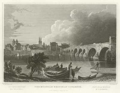 El Puente Mosela en Coblenza de William Tombleson