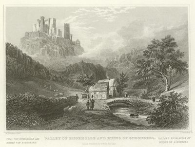 Valle de Engeholle y ruinas de Schonberg de William Tombleson
