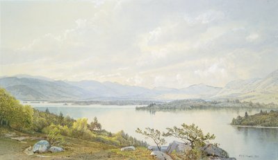 Lago Squam y las montañas Sandwich, 1872 de William Trost Richards
