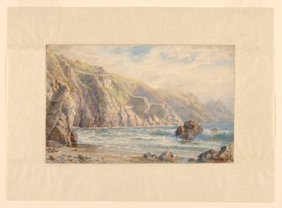 Estudio para "Bahía Moulin Huet, Guernsey" de William Trost Richards