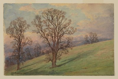Estudio de paisaje, Chester County, PA de William Trost Richards