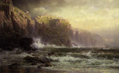 Las largas olas rompiendo en el arrecife de William Trost Richards