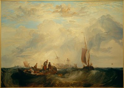 Entrada del Mosa: Mercader de naranjas en el bar, desmoronándose de Joseph Mallord William Turner