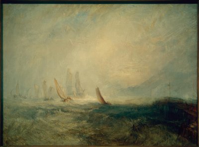 Barcos de pesca trayendo un barco discapacitado al puerto Ruysdael de Joseph Mallord William Turner