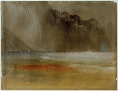Nube de tormenta acumulada sobre el mar y la arena de Joseph Mallord William Turner