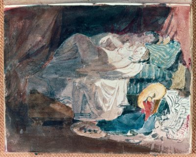 Chica desnuda y una compañera en una cama de Joseph Mallord William Turner