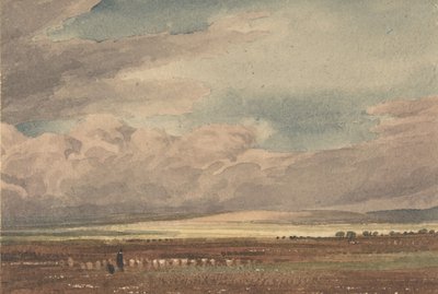 Llanura de Salisbury con Old Sarum en la distancia, Wiltshire, 1810-62 de Joseph Mallord William Turner