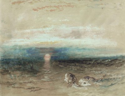 Atardecer sobre el mar con gallinetas de Joseph Mallord William Turner
