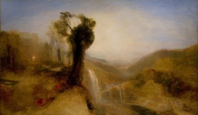 Paisaje del sur con un acueducto y una cascada de Joseph Mallord William Turner