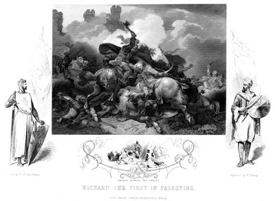 Rey Ricardo I 1157-119 en la Batalla de Jaffa, 1192 de William Turner Davey