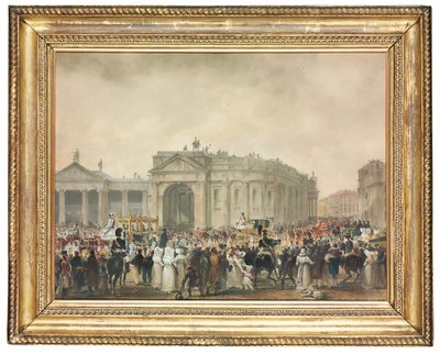 El rey Jorge IV en College Green, Dublín de William Turner de Lond