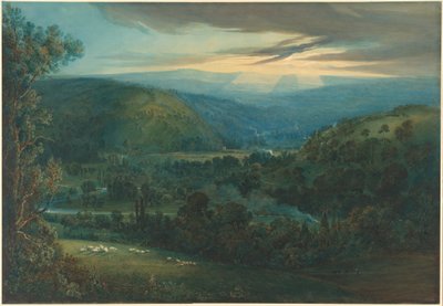 Amanecer en los valles de Devon de William Turner of Oxford
