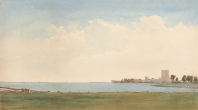Castillo de Porchester: Una vista desde Porchester hacia Portsmouth de William Turner of Oxford