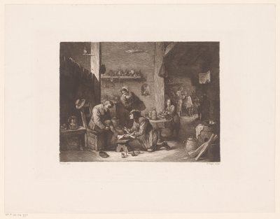 Interior con un médico y un peluquero. de William Unger