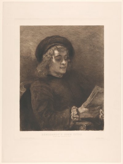 El hijo de Rembrandt, Titus. Tras Rembrandt. Publicado por la Gesellschaft f. vervielf. Arte en Viena de William Unger