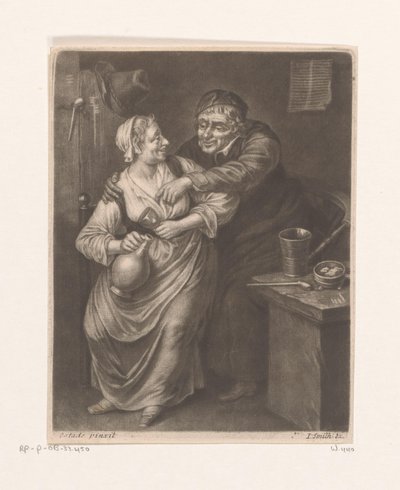 Inn interior con beber hombre y mujer de William Vincent