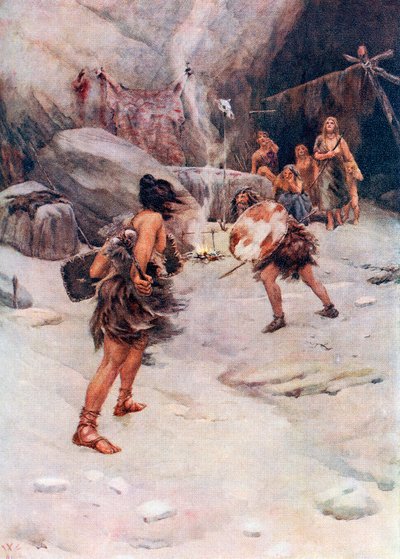 El hombre prehistórico, de la Historia de las Naciones de Hutchinson, pub.1915 de William W. (after) Collins