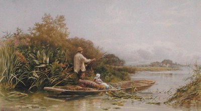 Tramperos de anguilas en el Támesis, c.1870 de William W. Gosling