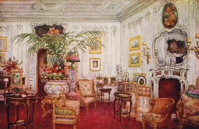 Castillo de Warwick: Boudoir de Lady Warwick (litografia en color) de William W. Quatremain