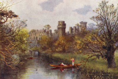 Castillo de Warwick, desde el puente (litografia en color) de William W. Quatremain