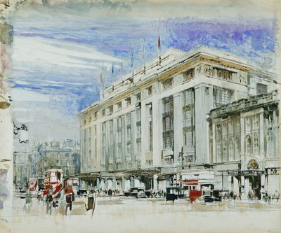 Diseño perspectivo para Derry y Toms, Kensington High Street de William Walcot